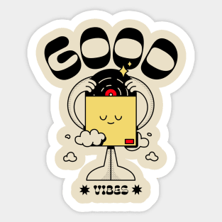 Good Vibes Vinyl Music Sticker